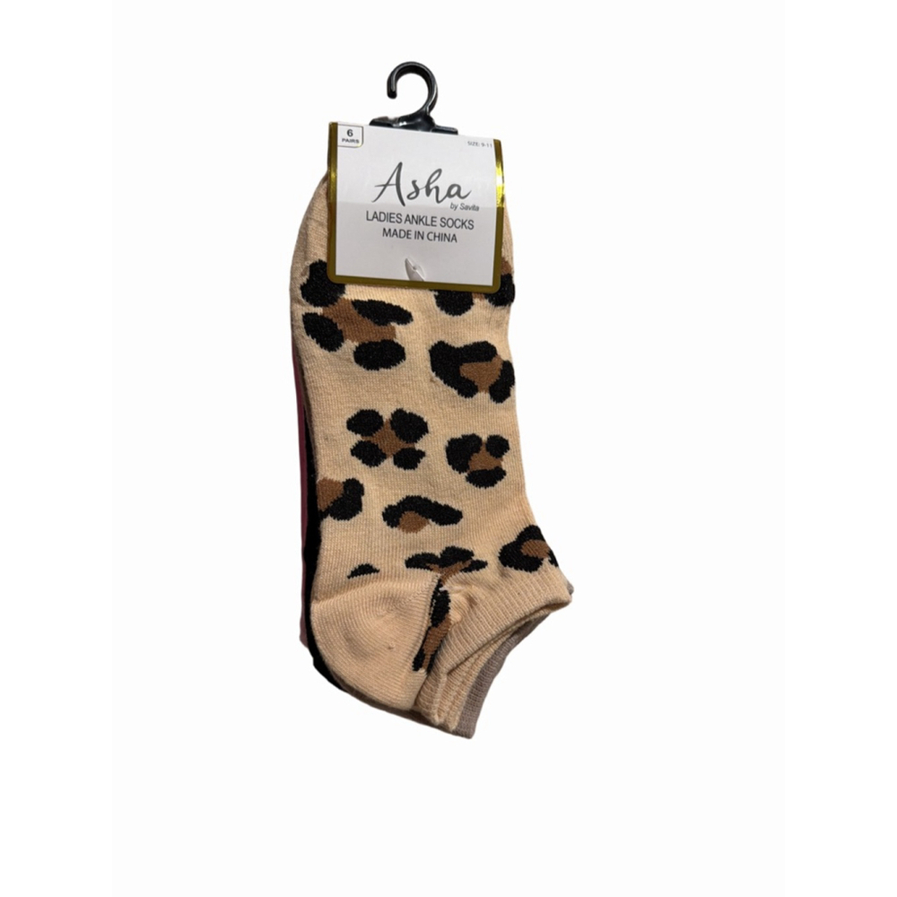 Asha Animal Print Ankle Socks- 6 Fun & Flirty Pairs